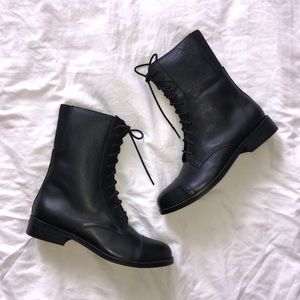 Urban Outfitters Black Lace Up Combat Boots